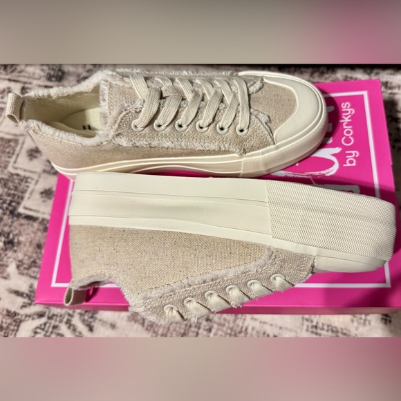 Corkys “Hey Girl” Natural Canvas Sneakers - Picture 6 of 6